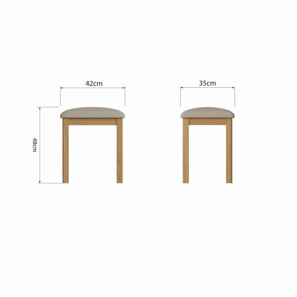 Essentials RAO Bedroom Stool Rustic Oak