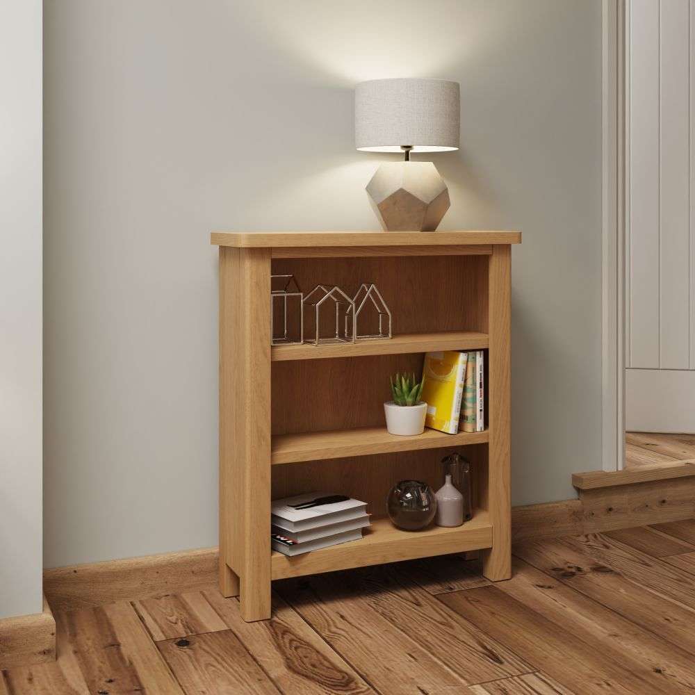 Essentials	RAO Dining Small Wide Bookcase Rustic Oak