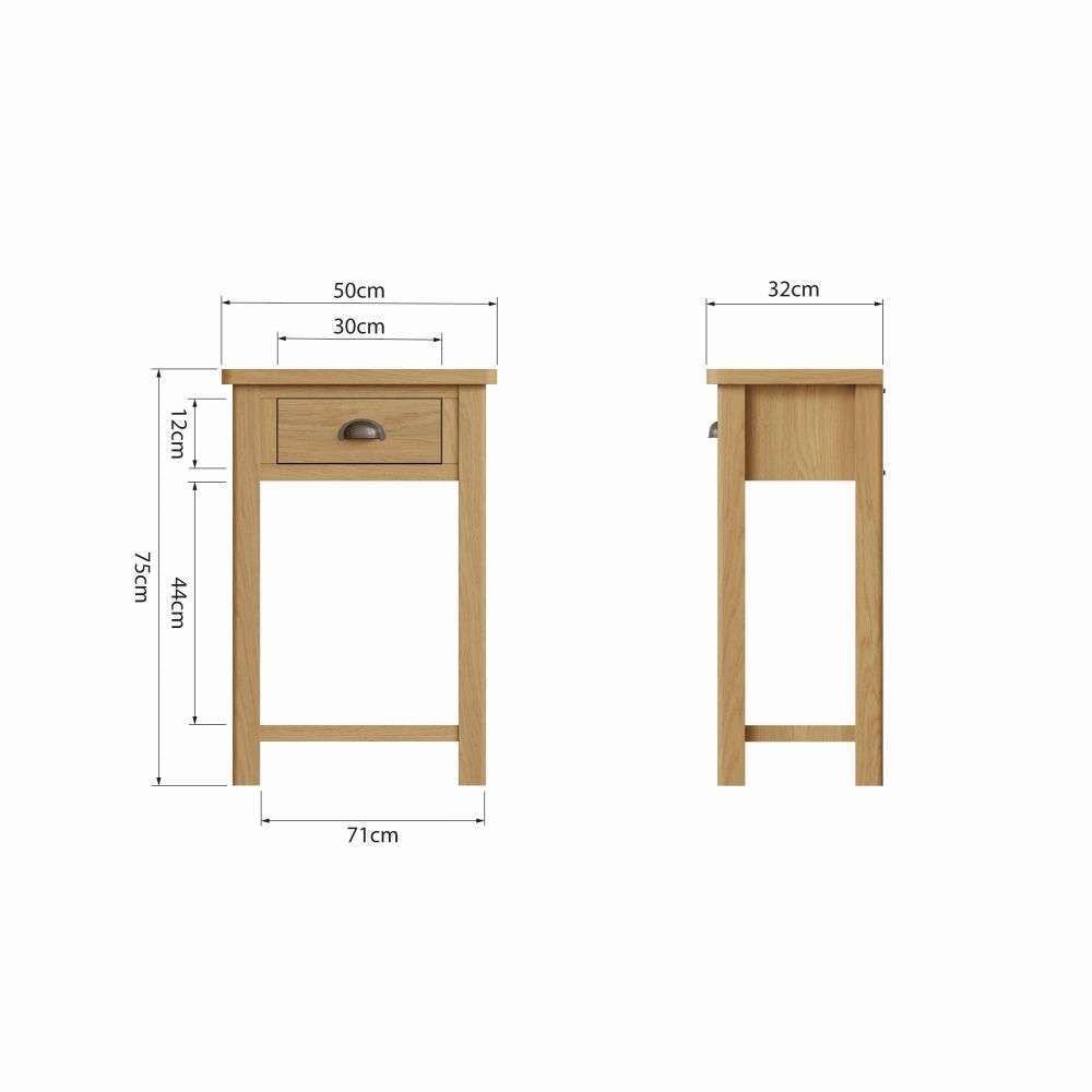 Essentials RAO Dining Telephone Table Rustic Oak