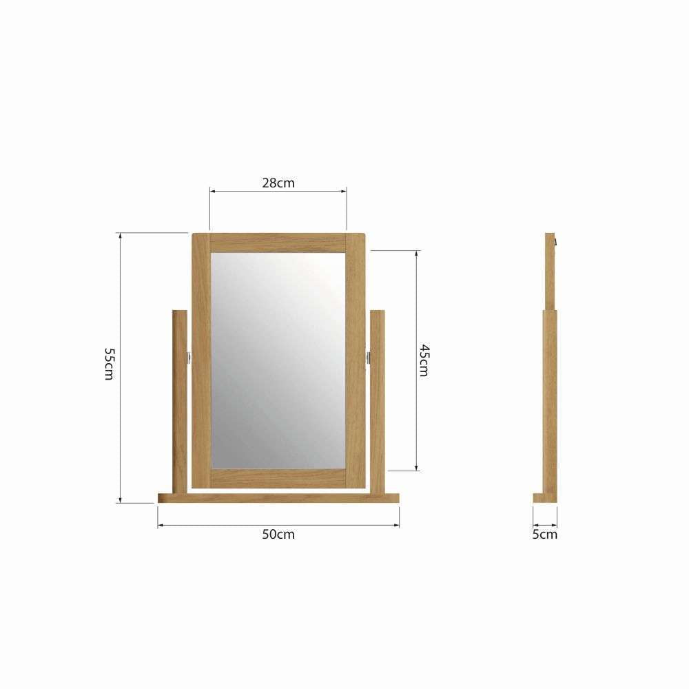 Essentials RAO Bedroom Trinket Mirror Rustic Oak