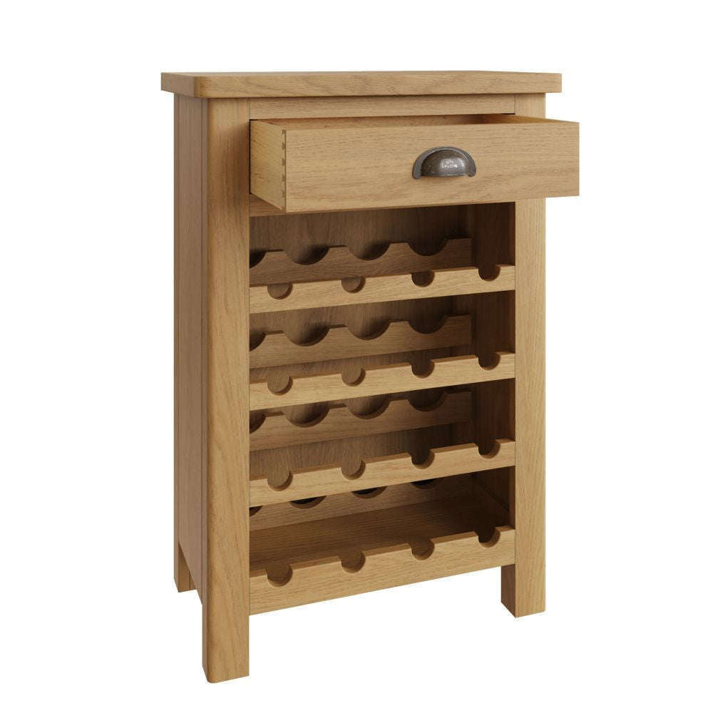 Essentials RAO Dining Wine Cabinet Rustic Oak