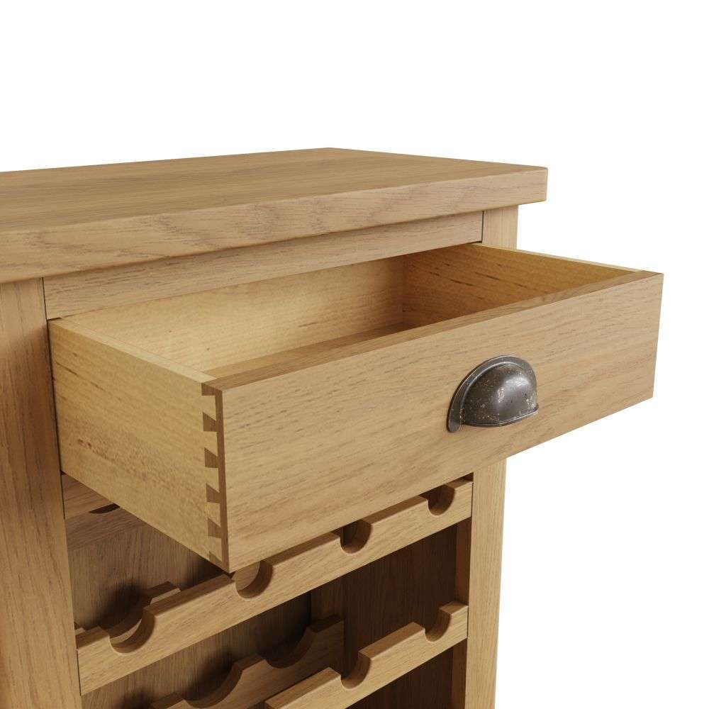 Essentials RAO Dining Wine Cabinet Rustic Oak