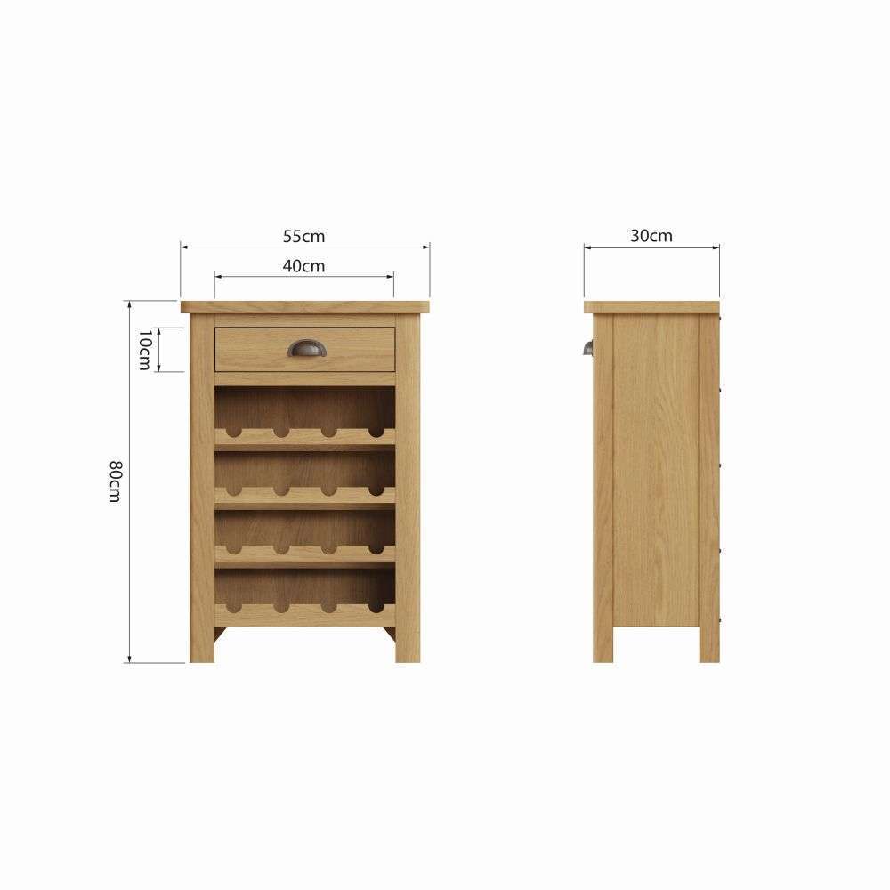 Essentials RAO Dining Wine Cabinet Rustic Oak