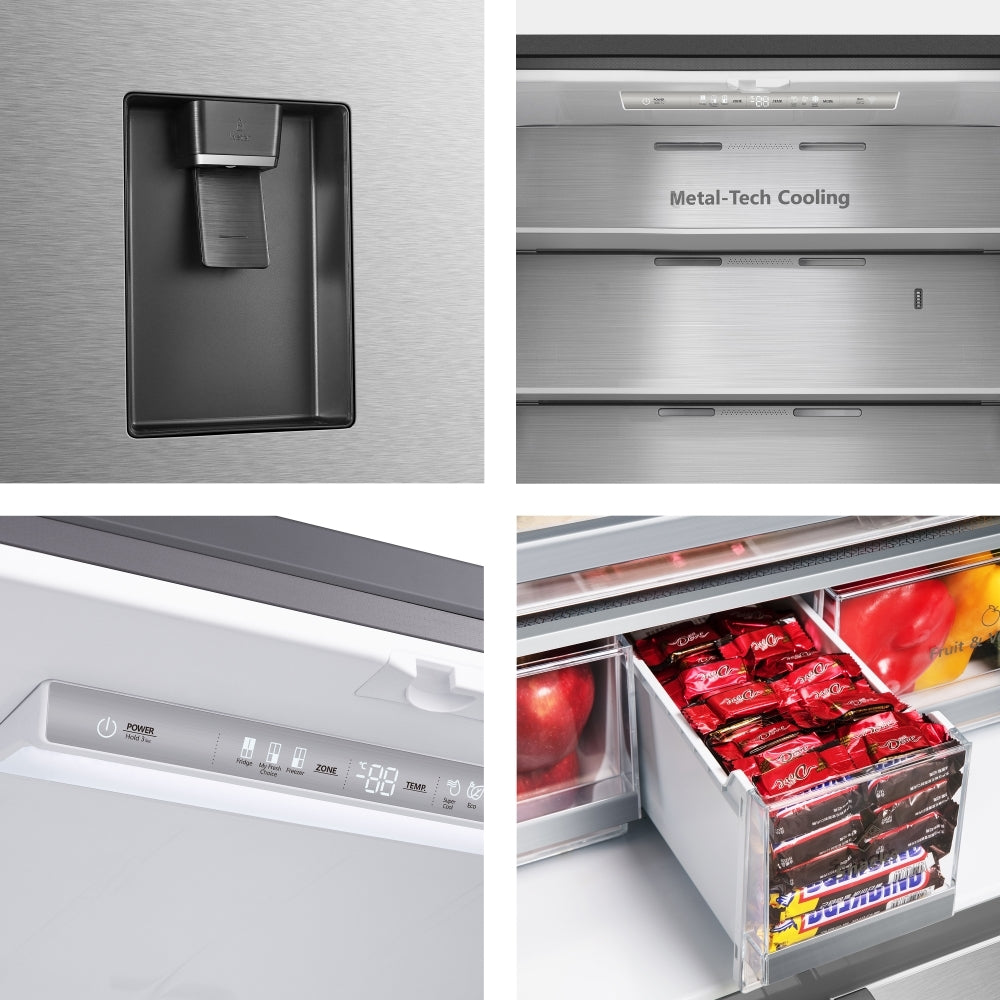 Hisense RF749N4SWSE American Fridge Freezer – Stainless Steel | Non-Plumbed Water Dispenser | Total No Frost | E Energy Rated | Premium Side-by-Side Design