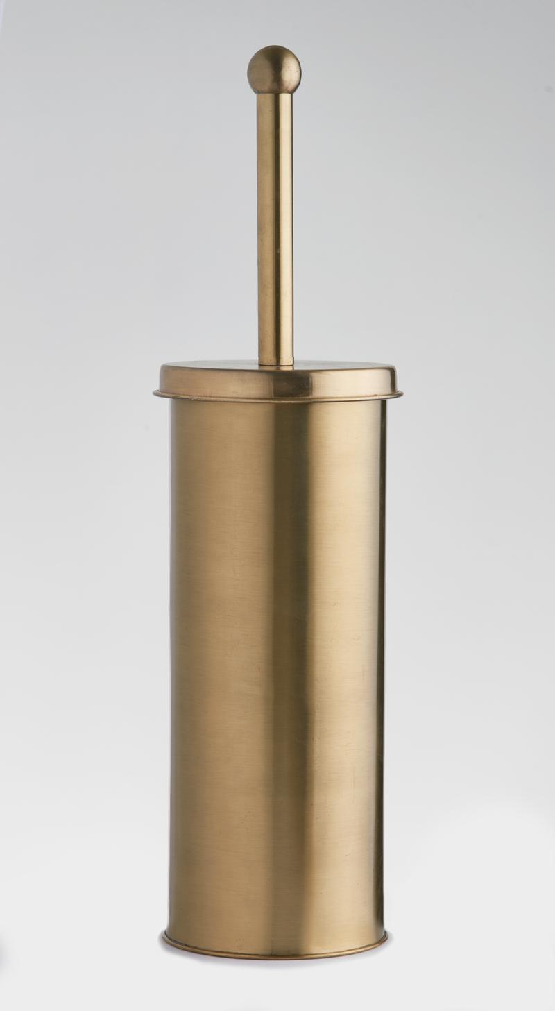 OurHouse Toilet Brush and Bin Set Brass