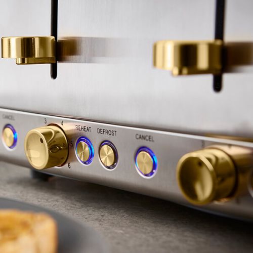 Tower Cavaletto 4-Slice Toaster - Jade and Gold