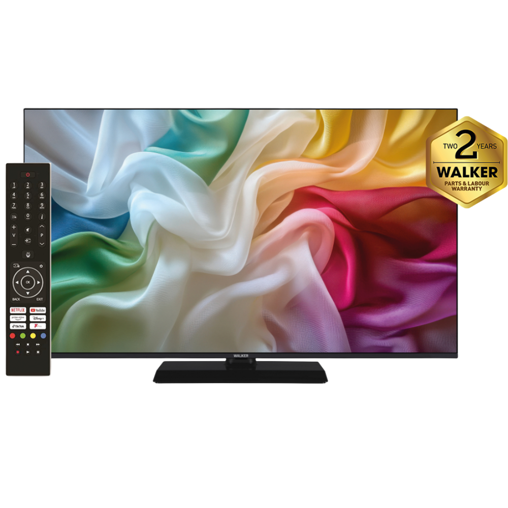 Walker 65 Inch UHD 4K Smart TV – Borderless LED TV with TiVo, WiFi, HDR & Satellite Tuner