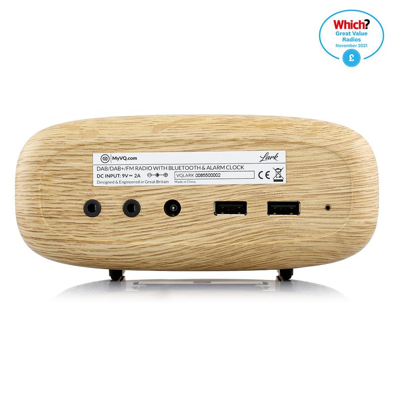 VQ Lark Bedside Radio DAB/FM/BT Radio - Oak