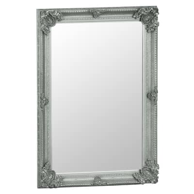 Essentials Mirror Collection Silver Wooden Mirror Silver Painted Wooden Frame