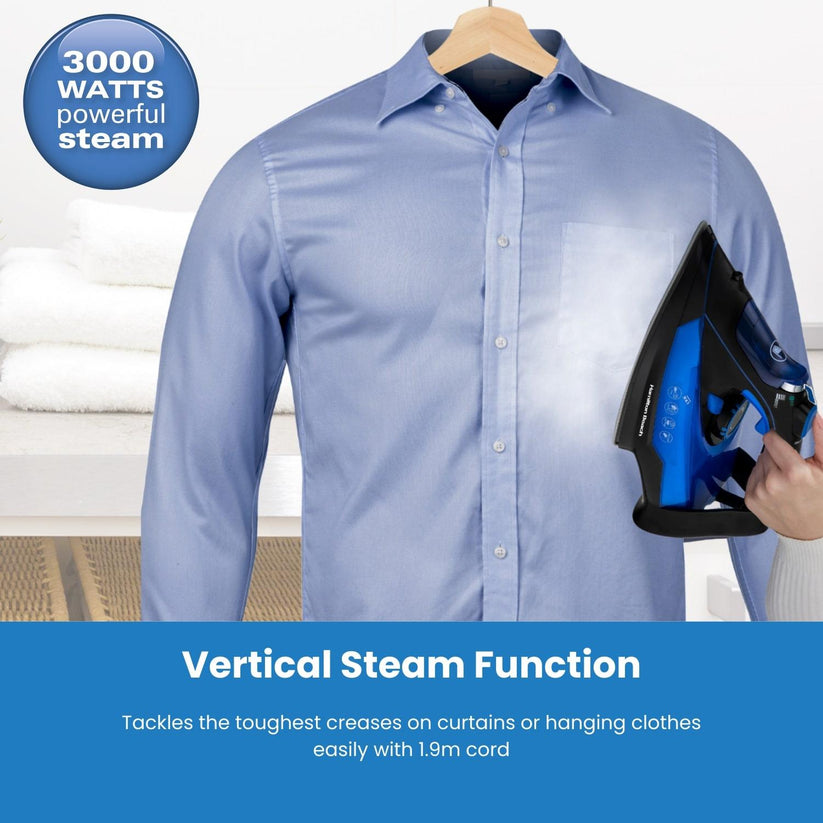 Hamilton Beach Pro SteamMax 3000W Steam Iron – Blue & Black HB608BB
