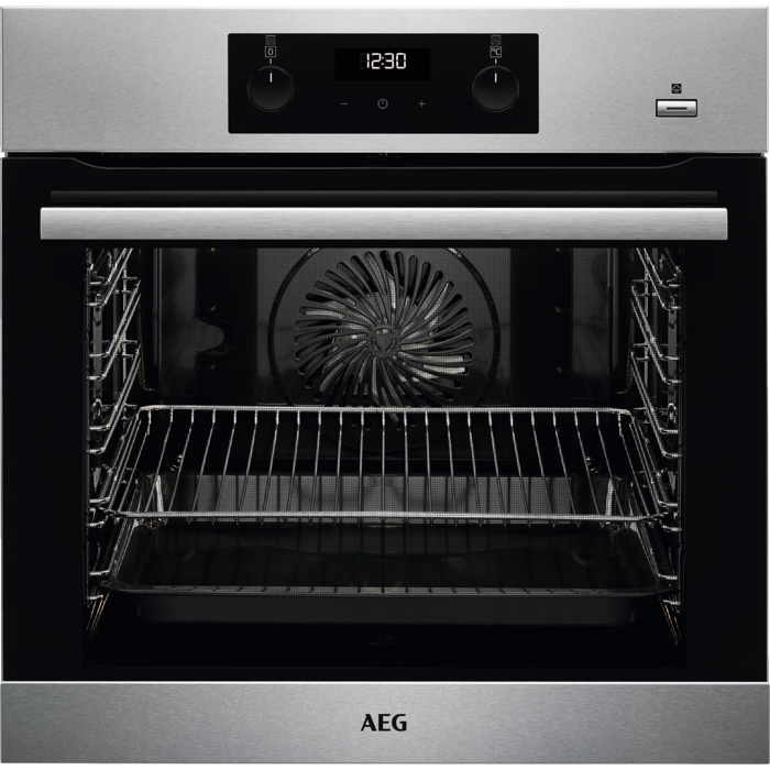 AEG BES355010M Built In Electric Single Oven with added Steam Function - Stainless Steel - A Rated