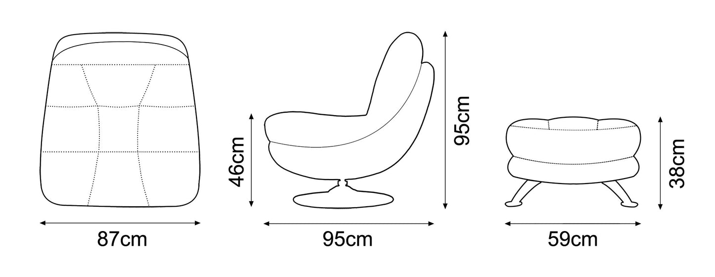 Axis Swivel Chair & Footstool Hazel