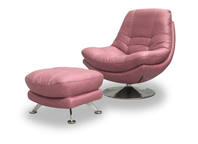 Axis Swivel Chair & Footstool  Blush Pink
