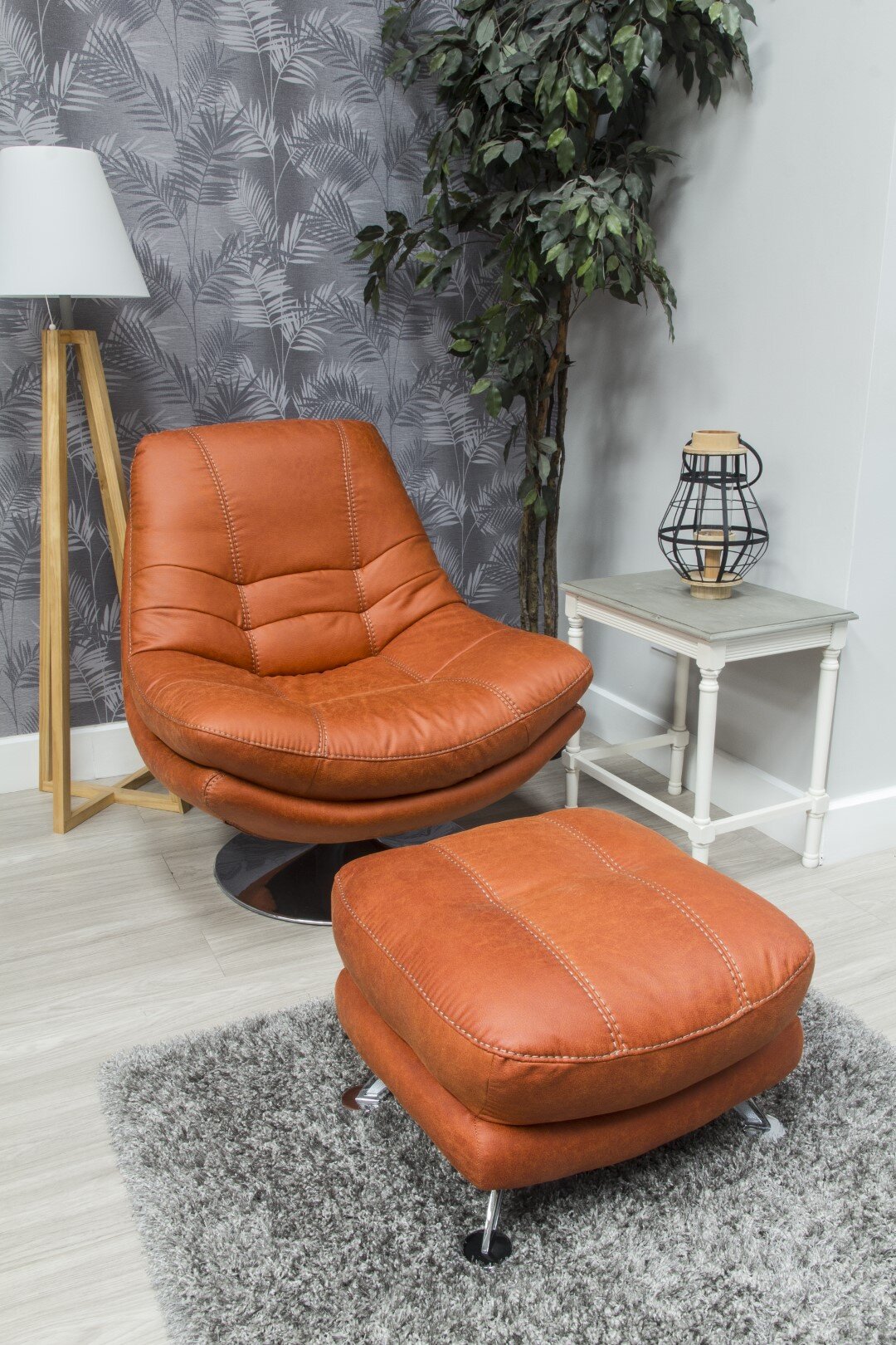 Axis Swivel Chair & Footstool Pumpkin