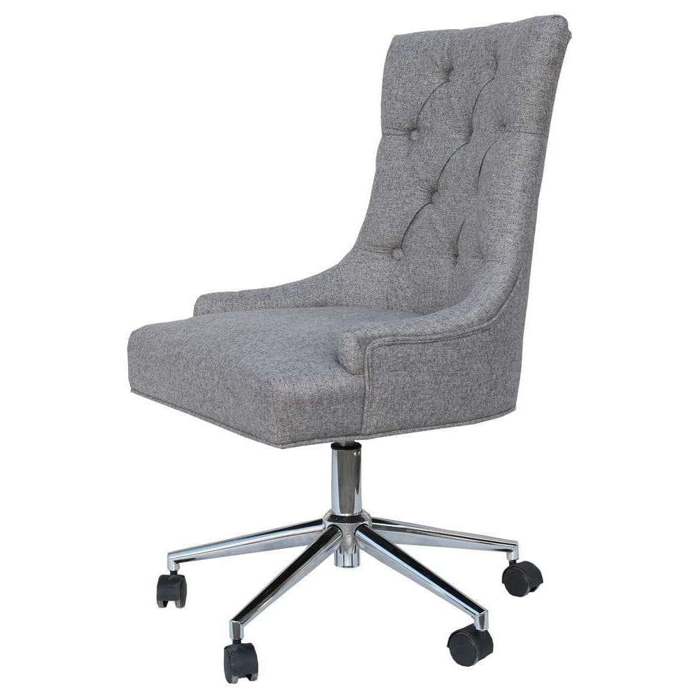 Essentials Chair Collection - Winged Button Back Office Chair with chrome legs