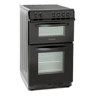 Montpellier MDC500FK 50cm Freestanding Double Oven Cooker – Black