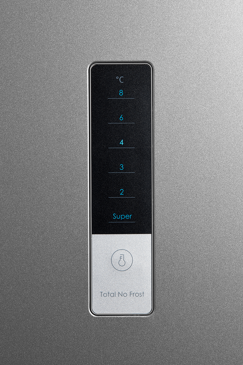Midea MDRB424FGD02O Freestanding Fridge Freezer, Frost Free, Electronic Control, 310L, 60/40 Split, 224L Fridge+86L Freezer, Energy Saving, 59.5cm Wide, Inox