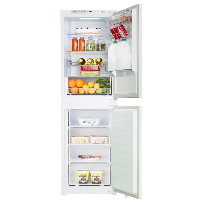 Hisense RIB291F4AWE 177cm High 50/50 Integrated Frost Free Fridge Freezer with Sliding Door Fixing Kit - White - E Rated
