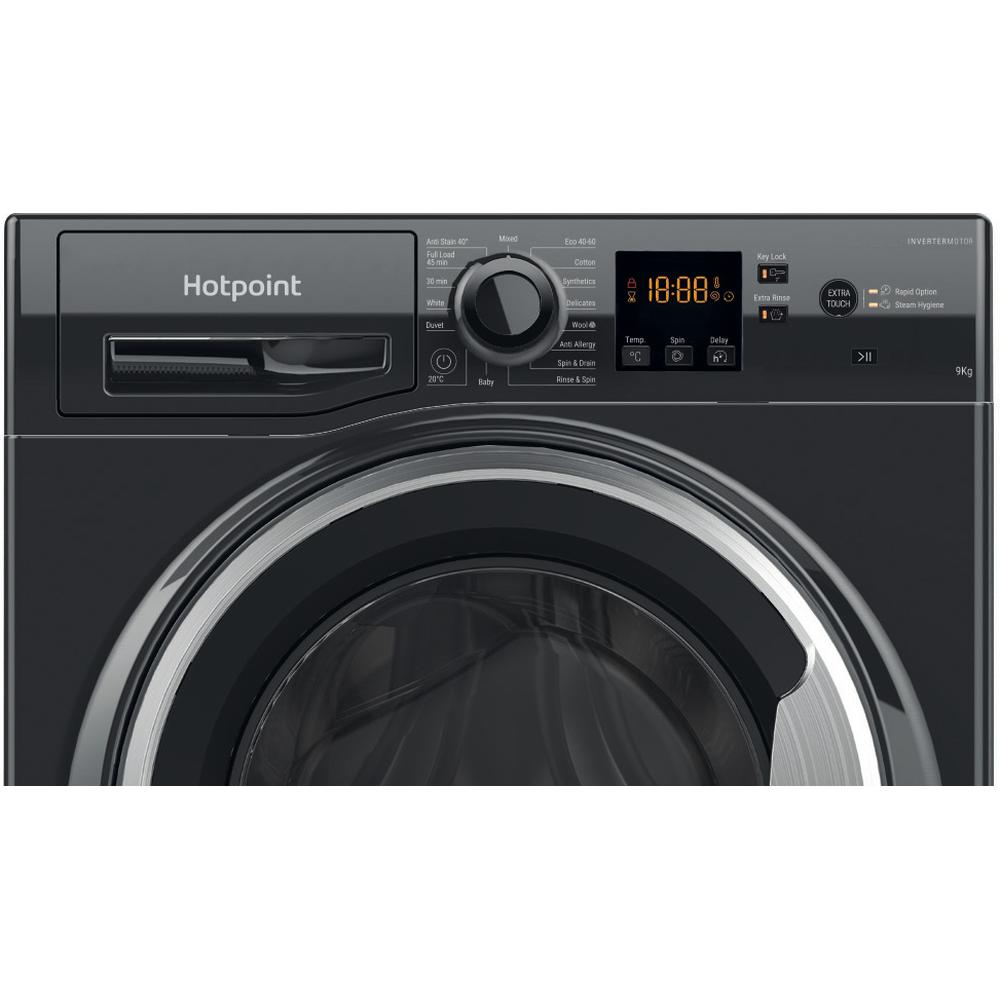 Hotpoint NSWF946BSUK 9kg AntiStain Washing Machine – Black, Energy Rating A
