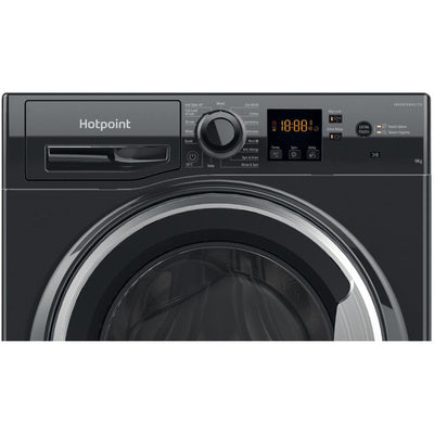 Hotpoint AntiStain 9kg Black Washing Machine – Energy Efficient A (NSWF946BSUK)