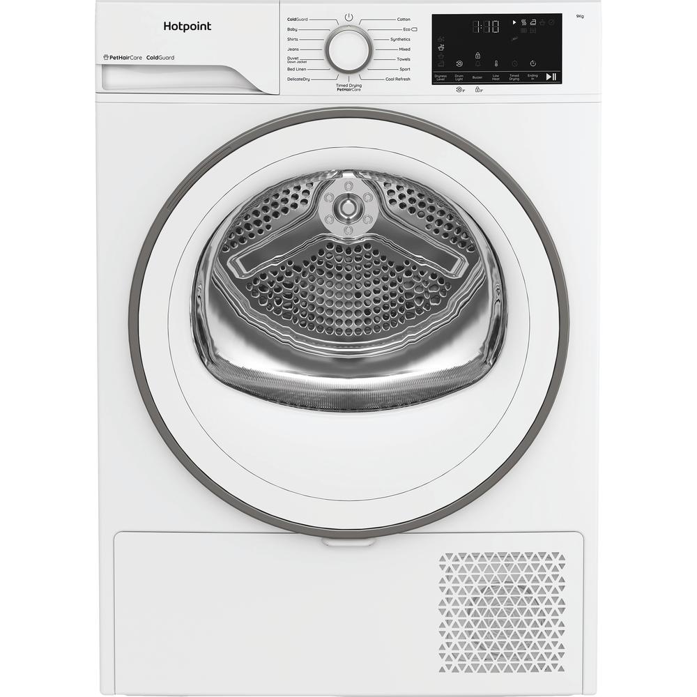 Hotpoint 9kg Heat Pump Tumble Dryer – White, 60cm, Pet Hair Care (CHD93MWWUK)
