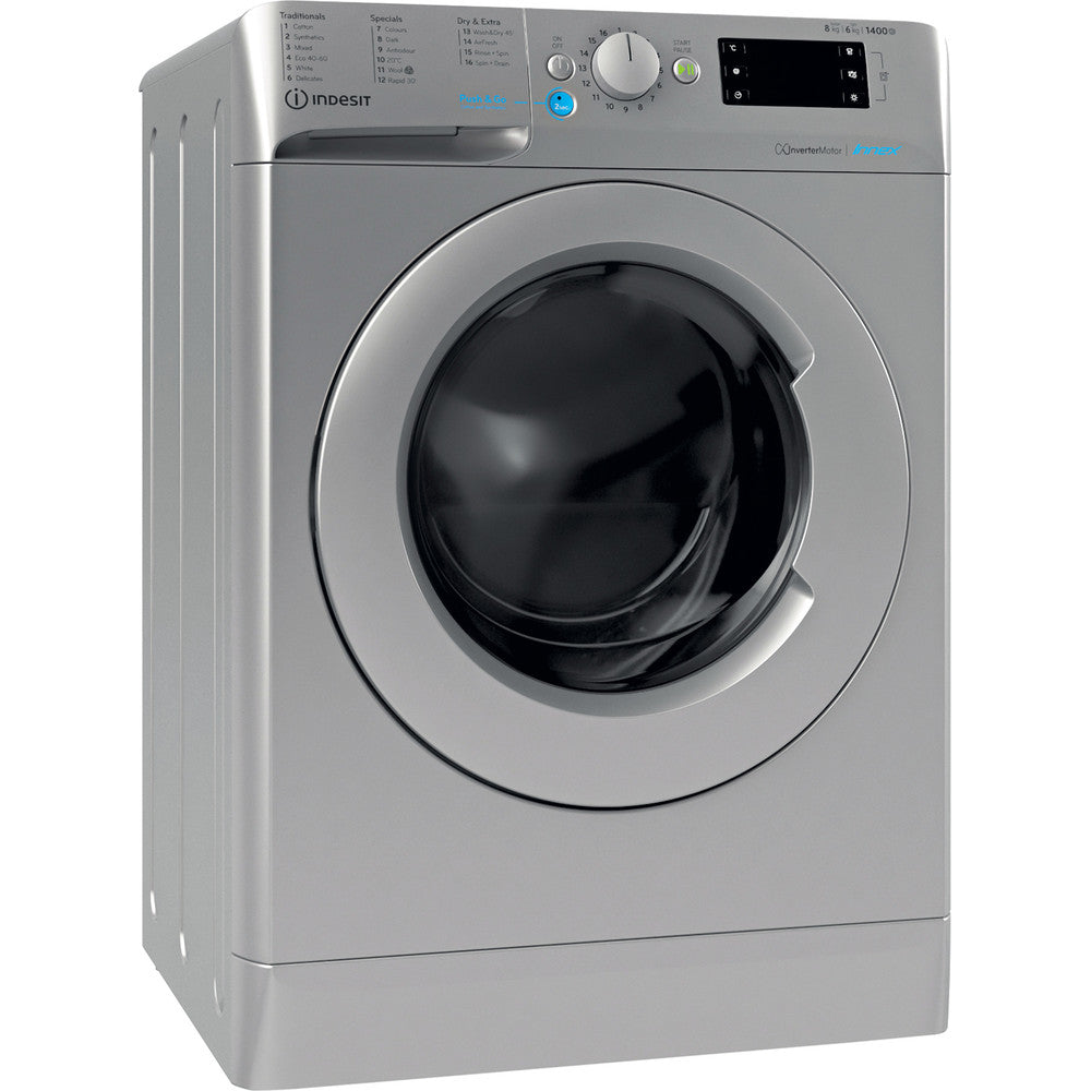 Indesit BDE86436XSUKN 8Kg / 6Kg Washer Dryer with 1400 rpm - Silver - D Rated