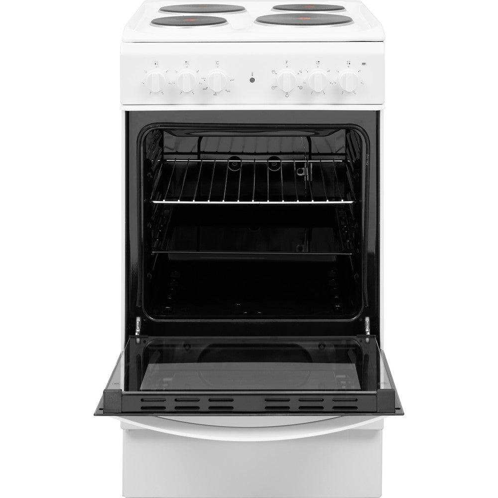 Indesit 50cm Electric Cooker with Solid Plate Hob - White - IS5E4KHW