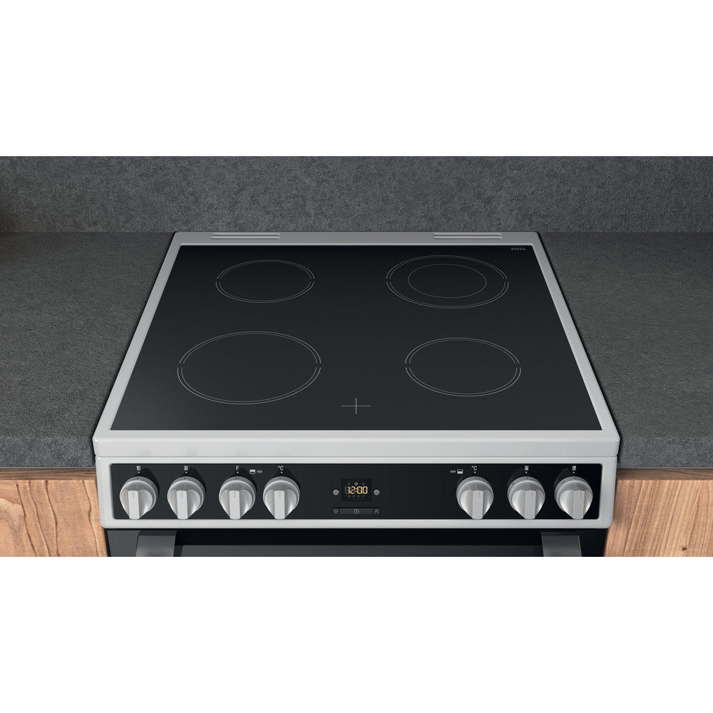 HOTPOINT 60 cm Electric Ceramic Cooker - White - HDT67V9H2CW