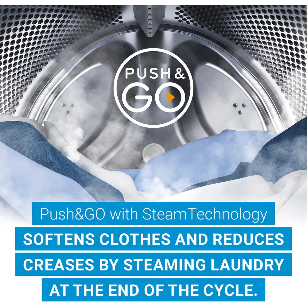 Indesit IP846SPUSHGOUK Push&Go 8kg 1400 Spin Washing Machine with Steam Technology – Silver, Rapid Cycles, A-Rated
