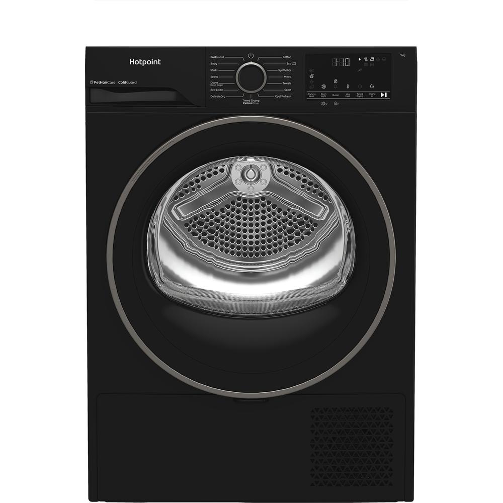 Hotpoint 9kg Heat Pump Tumble Dryer – Black, 60cm, Pet Hair Care (CHD93MBBUK)