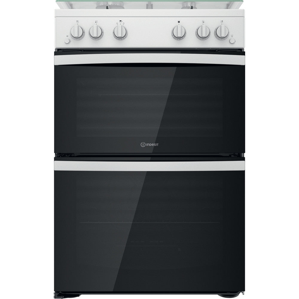 Indesit 60cm Double Oven Gas Cooker - White - ID67G0MCW/UK