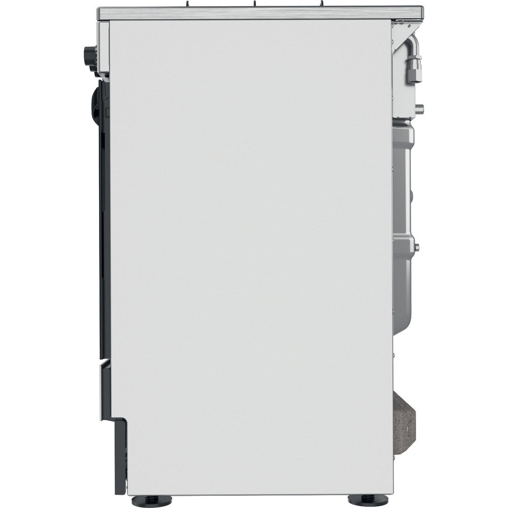 Indesit 50cm Dual Fuel Cooker - Inox - A Rated- White - IS67G5PHX