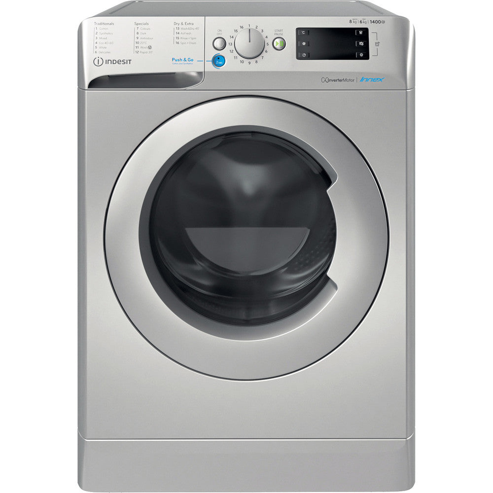 Indesit BDE86436XSUKN 8Kg / 6Kg Washer Dryer with 1400 rpm - Silver - D Rated