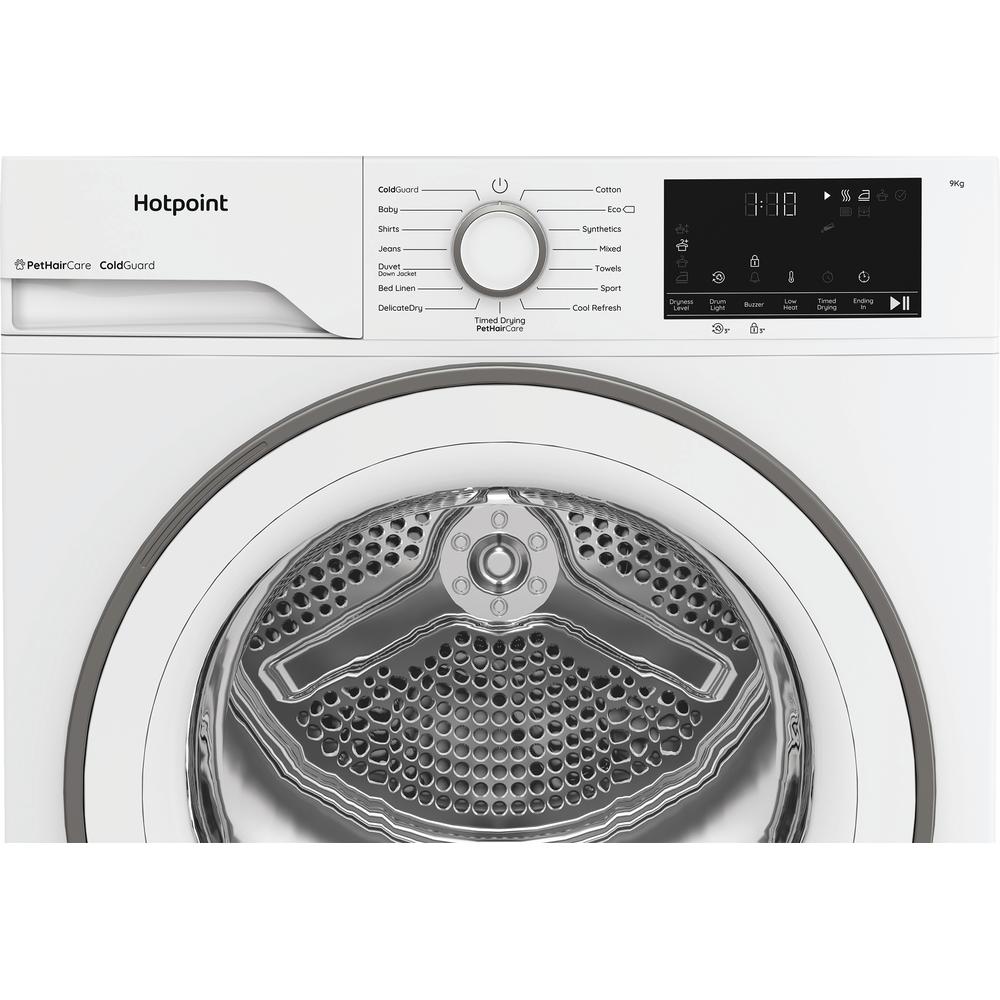 Hotpoint 9kg Heat Pump Tumble Dryer – White, 60cm, Pet Hair Care (CHD93MWWUK)