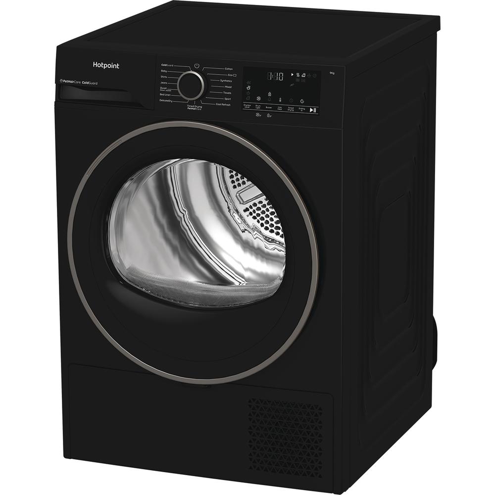 Hotpoint 9kg Heat Pump Tumble Dryer – Black, 60cm, Pet Hair Care (CHD93MBBUK)