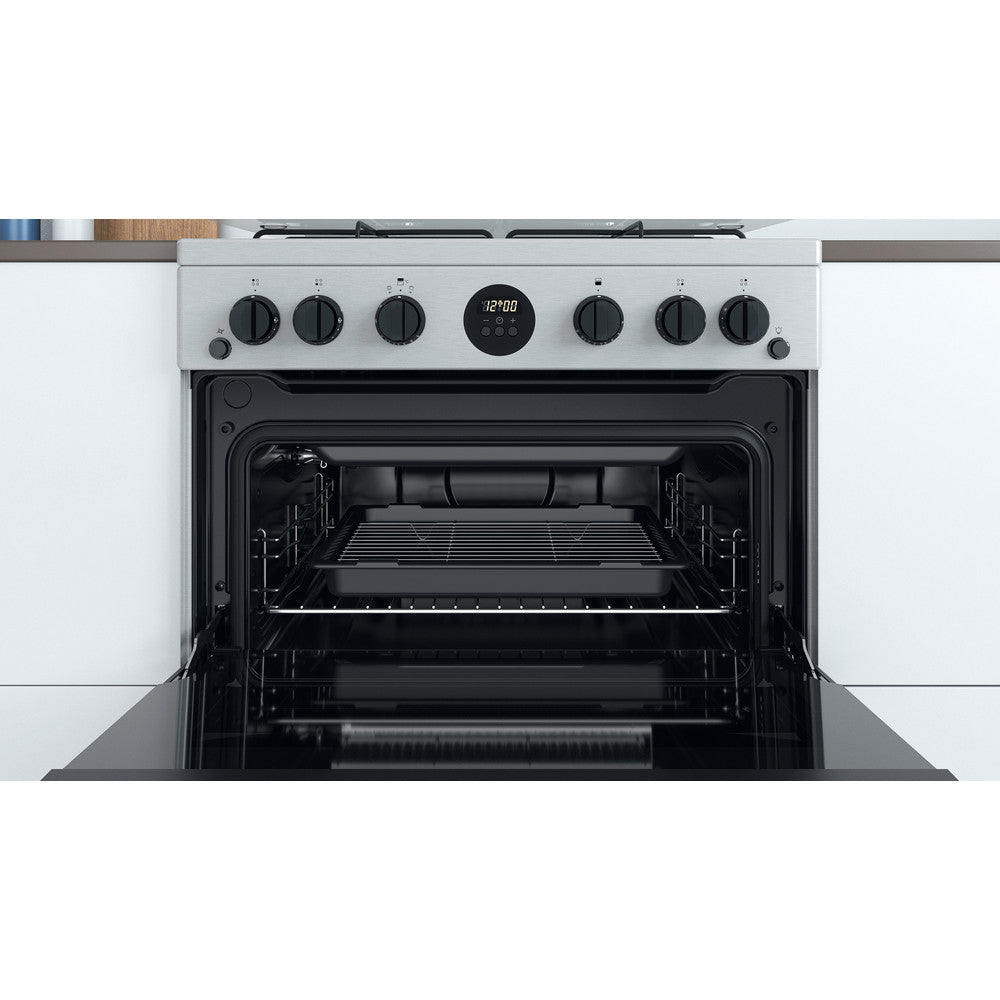 INDESIT  60 cm Gas Cooker - Inox- ID67G0MCX/UK