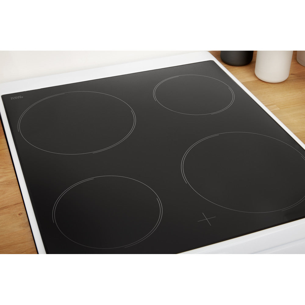 Indesit  50cm Electric Cooker with Ceramic Hob - White - ID5V92KMW