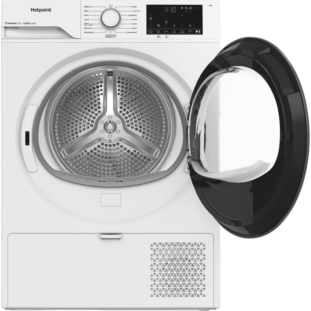 Hotpoint 9kg Heat Pump Tumble Dryer – White, 60cm, Pet Hair Care (CHD93MWWUK)