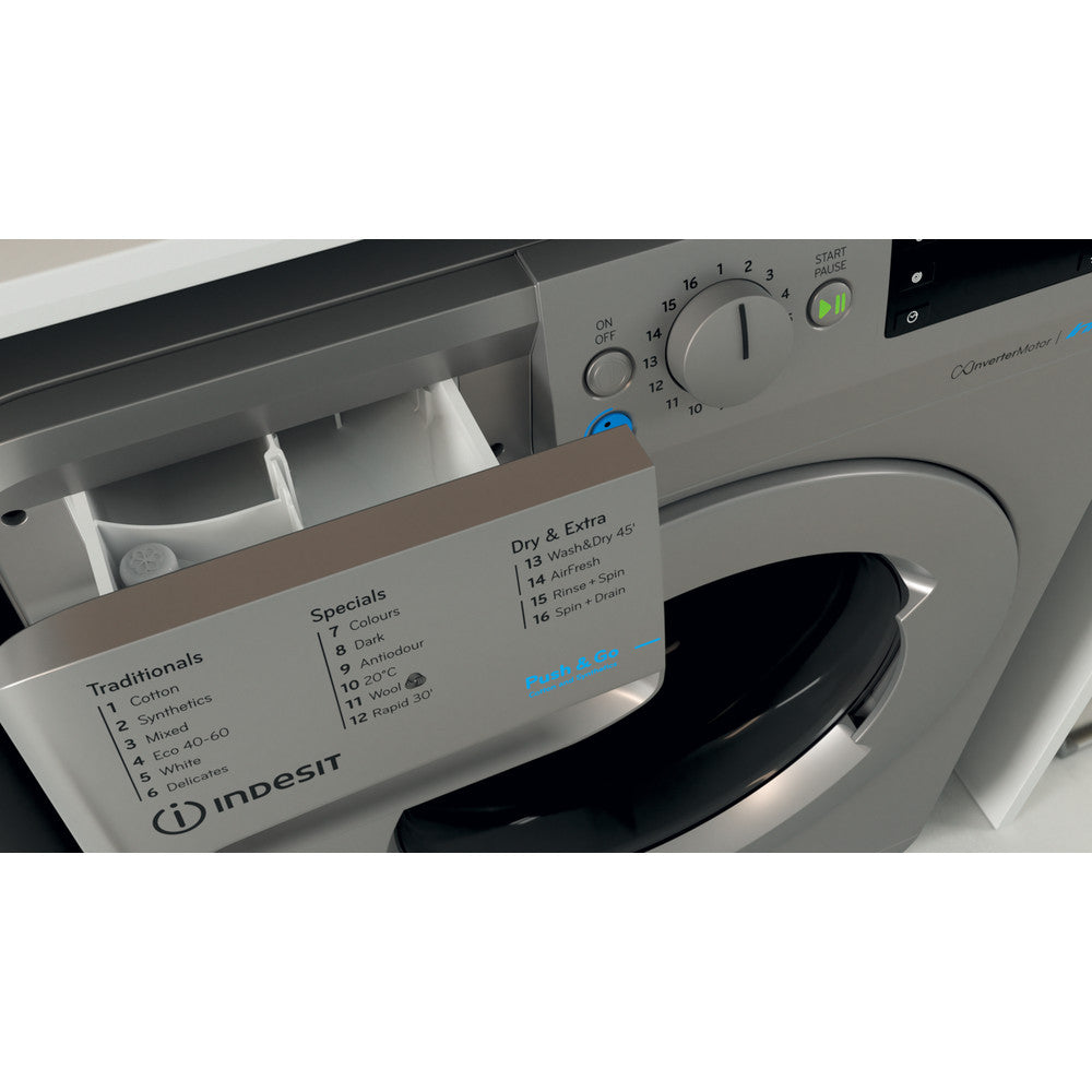 Indesit BDE86436XSUKN 8Kg / 6Kg Washer Dryer with 1400 rpm - Silver - D Rated