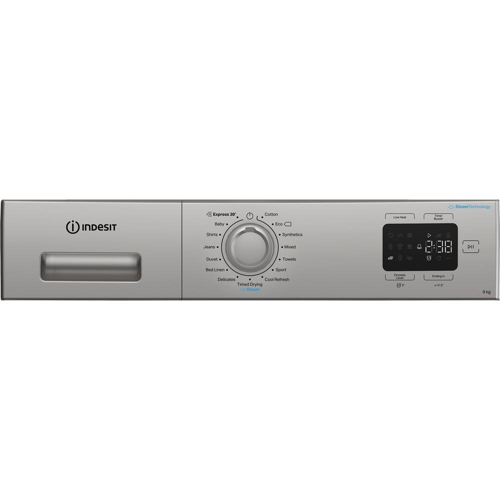 Hotpoint 9kg Heat Pump Tumble Dryer – Silver, 60cm, Steam Technology (CYD92DSSUK) Why this works: