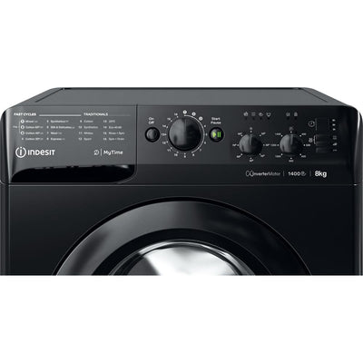 Indesit 8kg Black Washing Machine – Freestanding (MTWC81495BKUK)