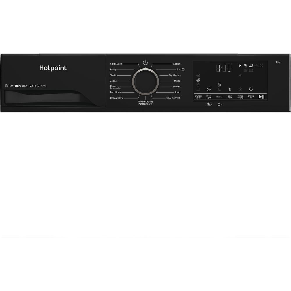Hotpoint 9kg Heat Pump Tumble Dryer – Black, 60cm, Pet Hair Care (CHD93MBBUK)