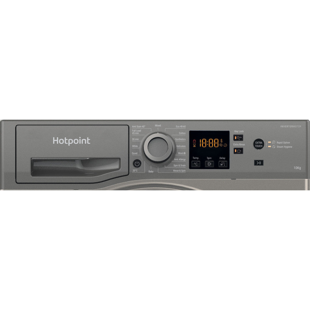 Hotpoint NSWM1045CGGUKN 10kg Washing Machine with 1400 rpm - Graphite - B Rated