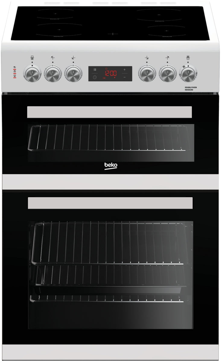 Beko KDC653W 60cm Electric Cooker with Ceramic Hob - White - A/A Rated