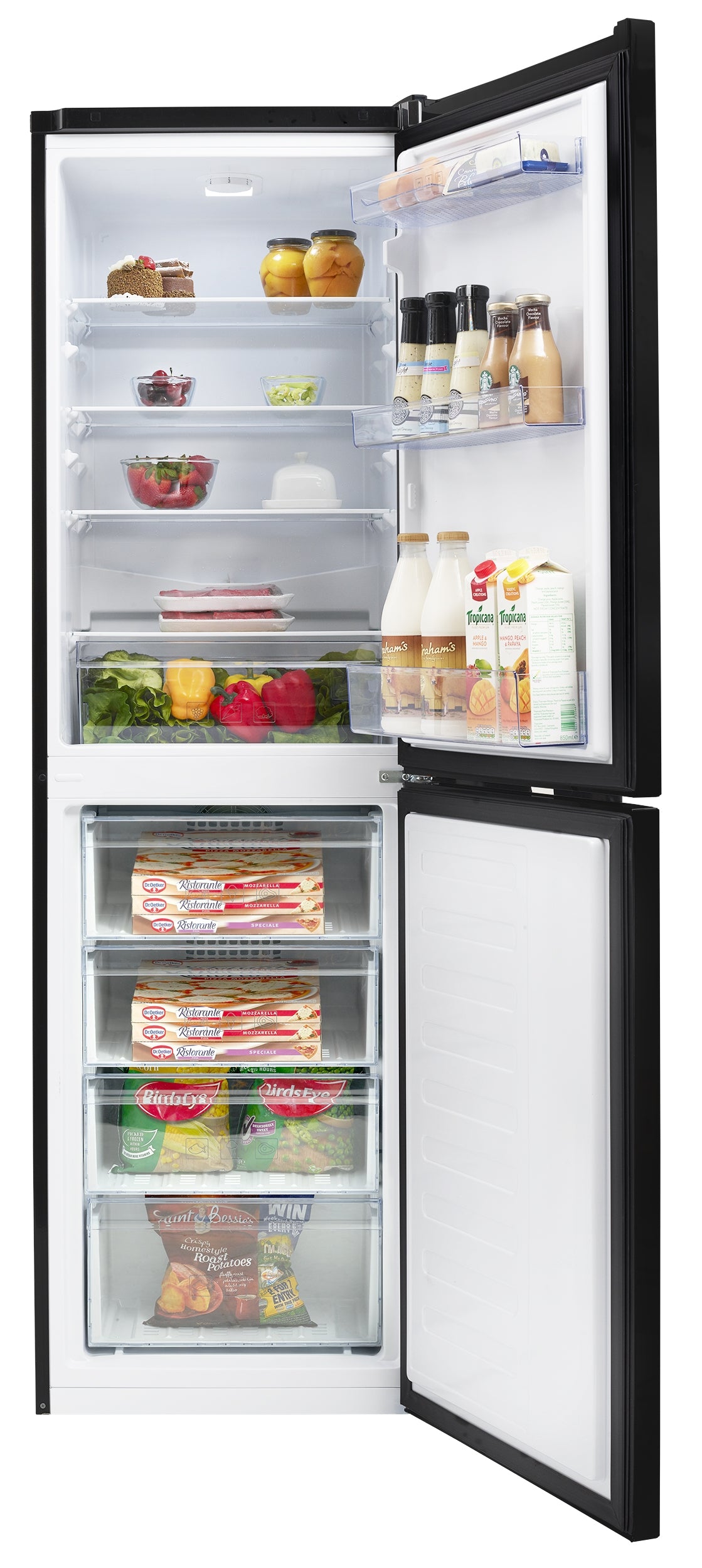 Beko CFG3582B 50/50 Frost Free Fridge Freezer - Black - F Rated