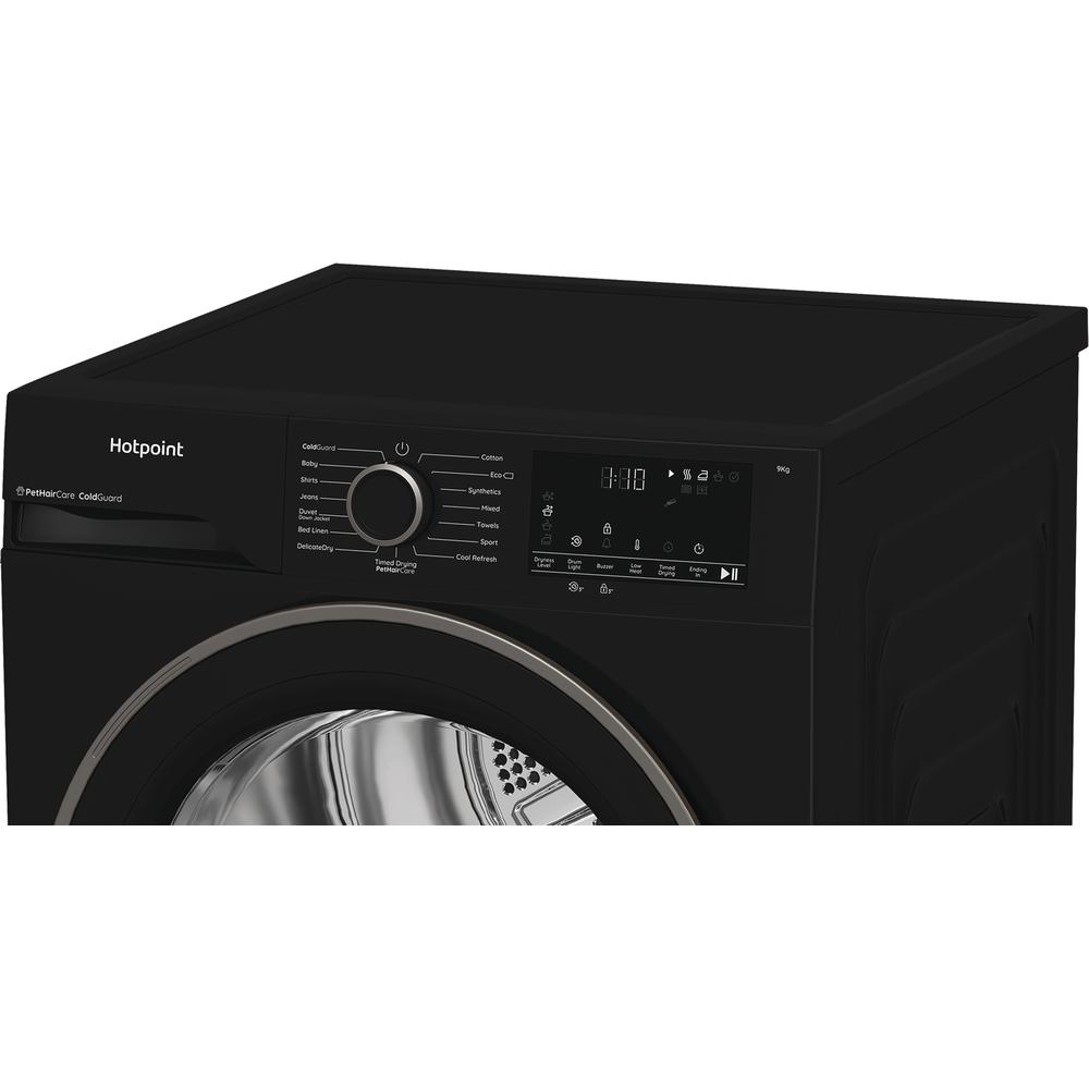 Hotpoint 9kg Heat Pump Tumble Dryer – Black, 60cm, Pet Hair Care (CHD93MBBUK)