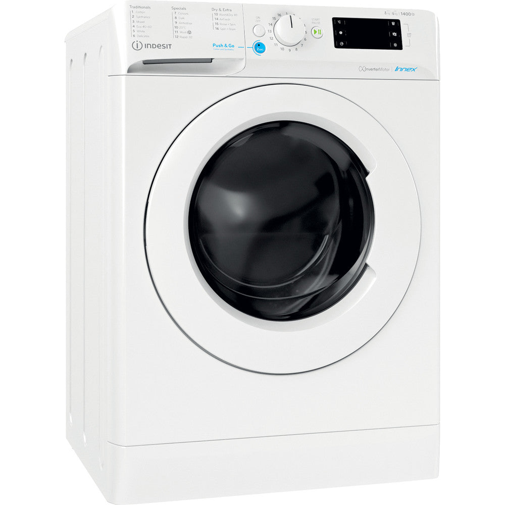 Indesit BDE86436XWUKN 8Kg / 6Kg Washer Dryer with 1400 rpm - White - D Rated