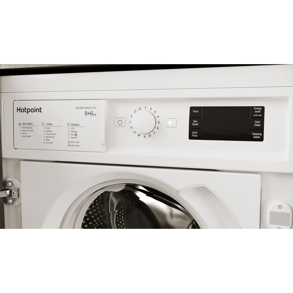 Hotpoint BIWDHG961485UK Integrated 9Kg / 6Kg Washer Dryer with 1400 rpm - White - D Rated