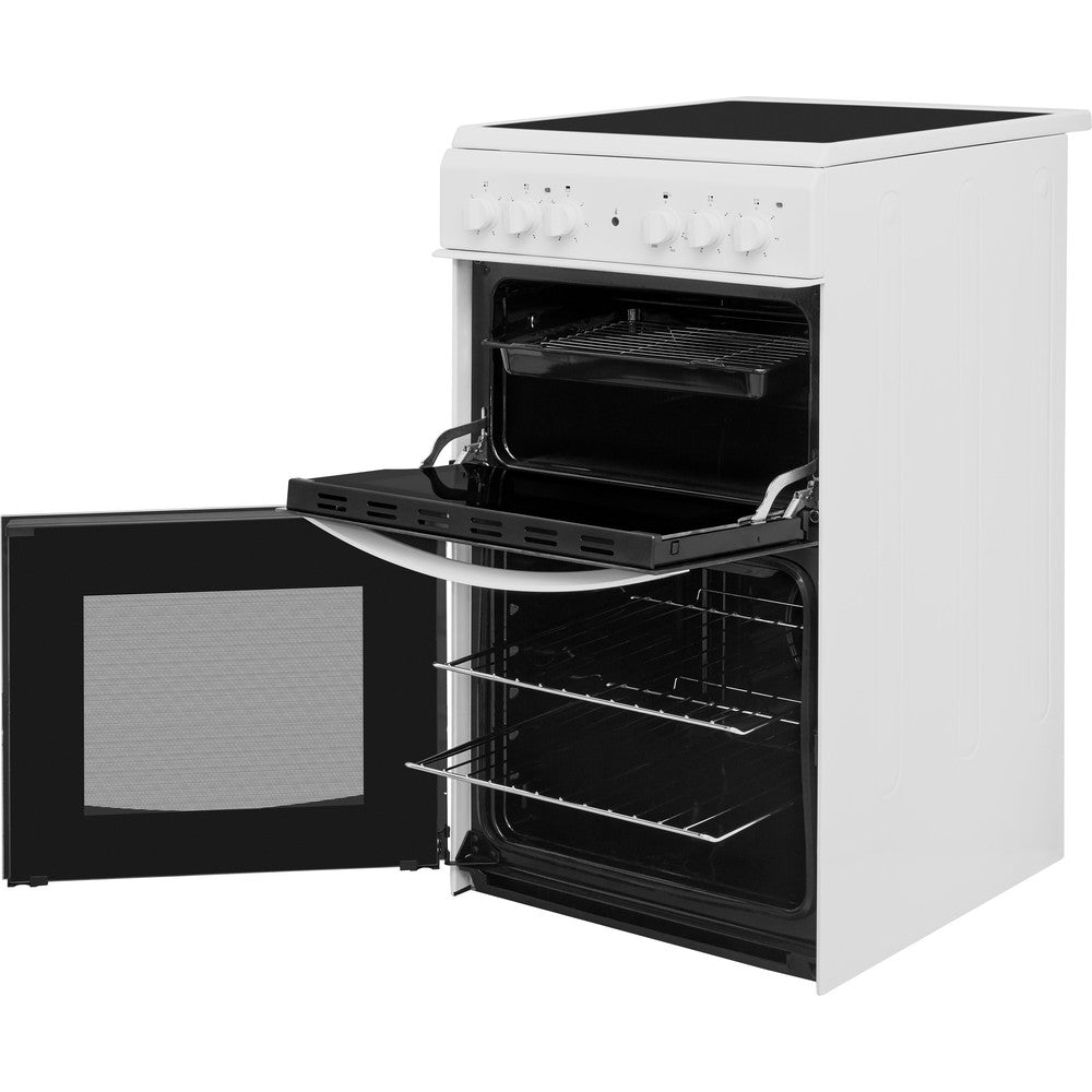 Indesit  50cm Electric Cooker with Ceramic Hob - White - ID5V92KMW