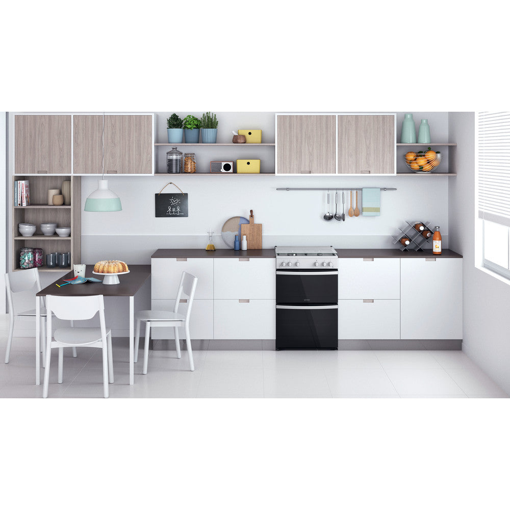 Indesit 60cm Double Oven Gas Cooker - White - ID67G0MCW/UK